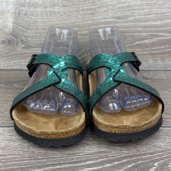 Birkenstock Birki’s Sylt Birko Flor Women’s Sz 6/EU 37 Turquoise Strappy Sandals - Picture 2 of 11